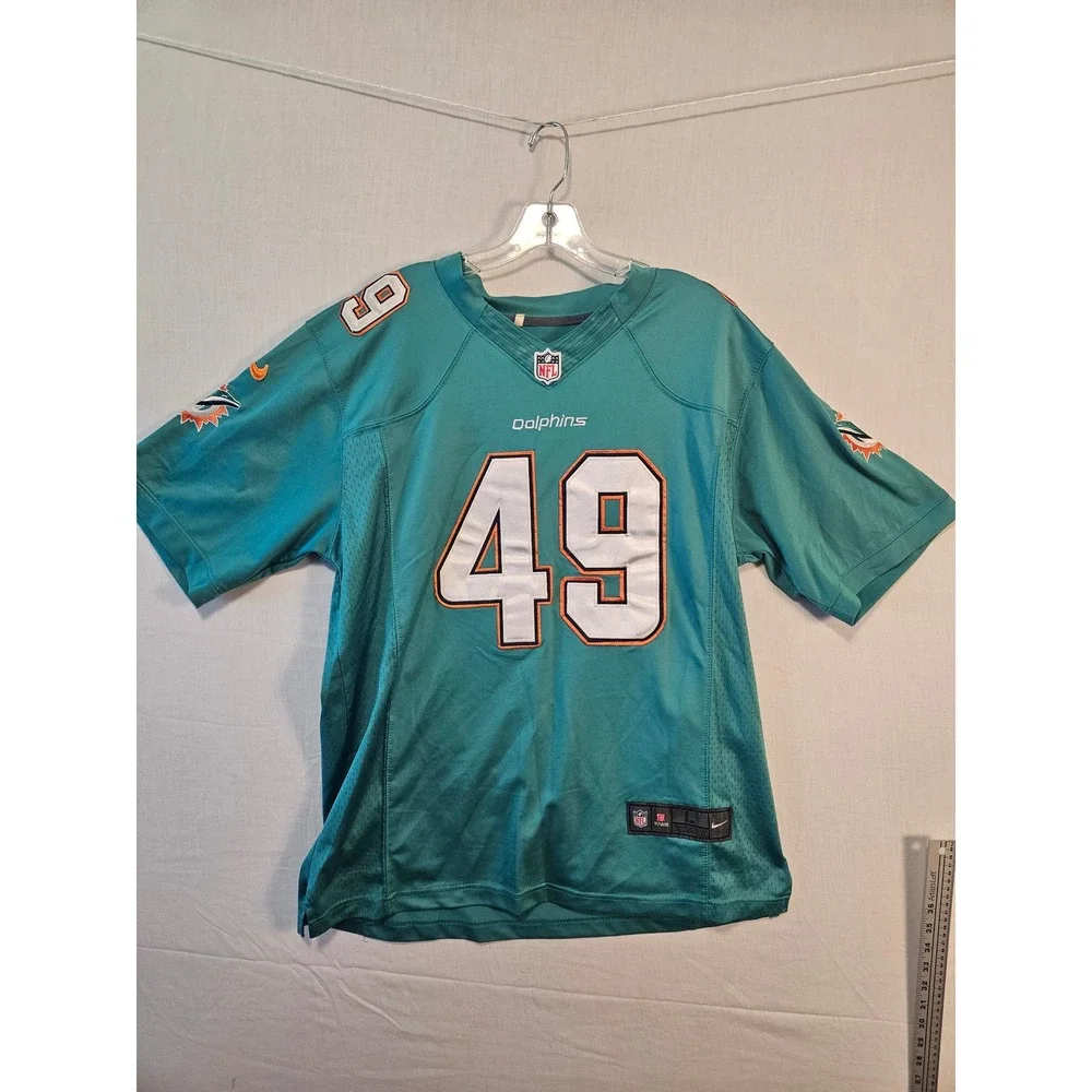 Nike Miami Dolphins Huth 49 On Field Jersey Mens Large Aqua Teal NFL Football